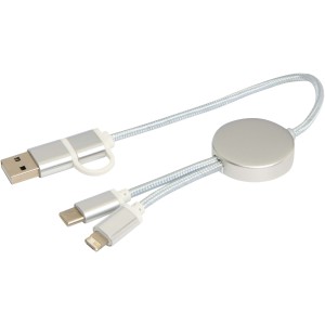 Alasia gyorstöltő- és adatkábel, 30 cm, 27W, ezüst (vezeték, elosztó, adapter, kábel)