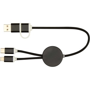 Alasia gyorstöltő- és adatkábel, 30 cm, 27W, fekete (vezeték, elosztó, adapter, kábel)