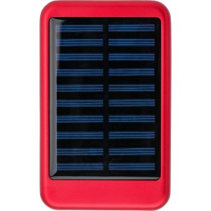 Napelemes powerbank, alumnium, piros