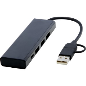 Rise USB 2.0 hub, fekete (vezetk, eloszt, adapter, kbel)