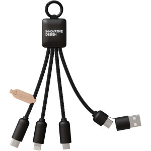 SCX C13 15W 5-in-1 töltőkábel, fekete (vezeték, elosztó, adapter, kábel)