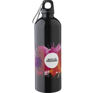 Újraacél kulacs, 750 ml, fekete (vizespalack)